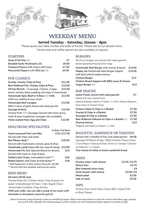 hollybush redbourn menu